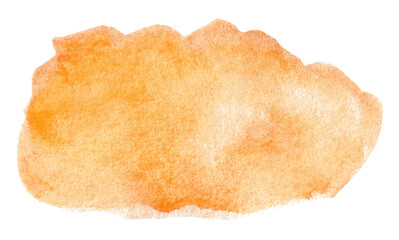 Orange watercolor shape. Abstract background for text or logo isolated on white
