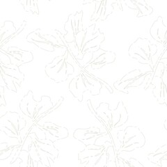 Outlined Floral Seamless Pattern Design