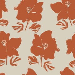 Floral Brush strokes Seamless Pattern Background