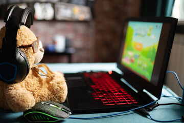 teddy bear playing in digital games