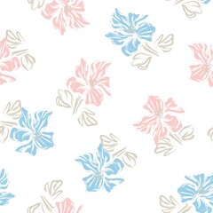 Floral Brush strokes Seamless Pattern Background