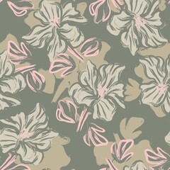 Floral Brush strokes Seamless Pattern Background