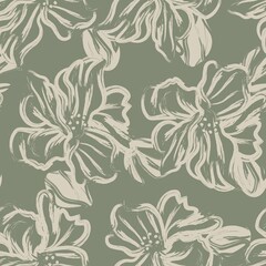 Floral Brush strokes Seamless Pattern Background