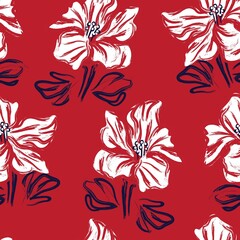 Floral Brush strokes Seamless Pattern Background