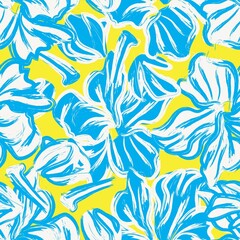 Floral Brush strokes Seamless Pattern Background