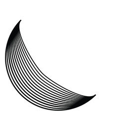 Lines in Semi Circle Form .  Vector Illustration .Technology round. Moon Logo . Design element . Abstract Geometric shape .