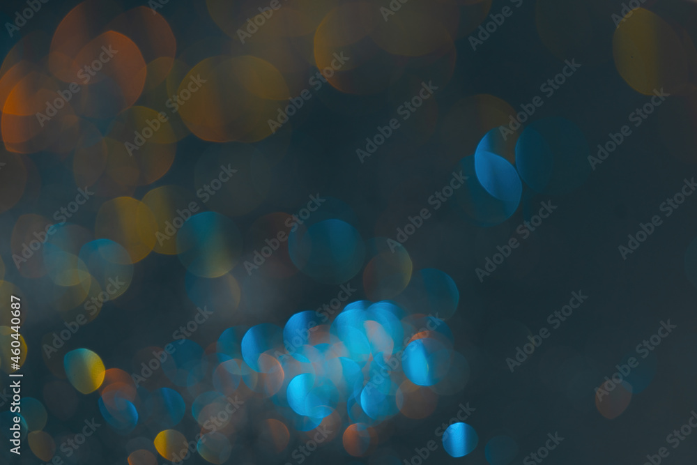 Poster bokeh background. blur circles, multicolored sparkles defocus background.