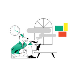 Business people team. vector illustration banner. planning project marketing strategy concept. sharing ideas, preparing presentations, coaching women and men. flat cartoon design
