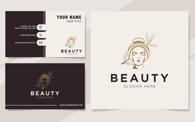 Luxury beauty women logo and business card template