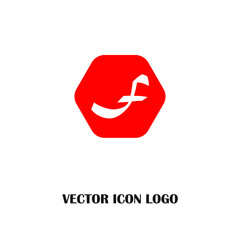 Letter F logo icon design template elements. RED