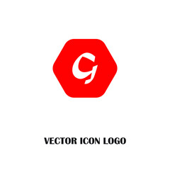 Letter G logo icon design template elements. RED