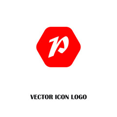 Letter P logo icon design template elements. RED