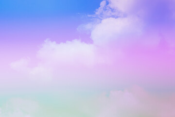beauty sweet green purple colorful with fluffy clouds on sky. multi color rainbow image. abstract fantasy growing light