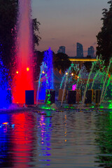 Fuente con Colores o Fountain with Colours en Moscu o Moscow en Rusia o Russia