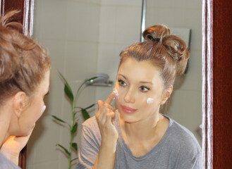 Applying the cream..Magic anti-aging cream.