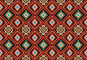 Geometric ethnic oriental ikat pattern traditional Design for background,fabric,wrapping,clothing,wallpaper,Batik,carpet,embroidery style.