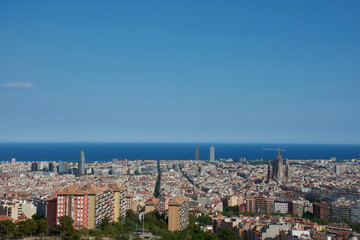 Fototapeta premium Panoramic view of Barcelona skyline, Spain