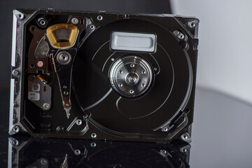 Fragment of computer spare parts, close-up.