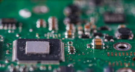 Obraz premium Fragment of computer spare parts, close-up.