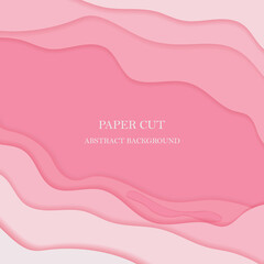 Topographic map concept or smooth origami layers paper cut layout.