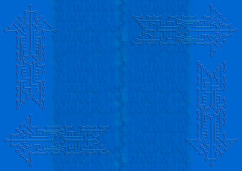 Circuit board arrows with binary numbers