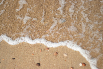 wave onto beach background