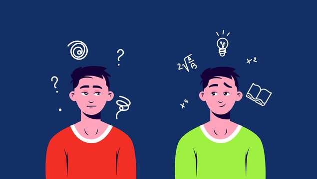 Intelligent and stupid young man. Creative intellect capable of various calculations and logic and stupid down to earth incapable of analytical vector thinking
