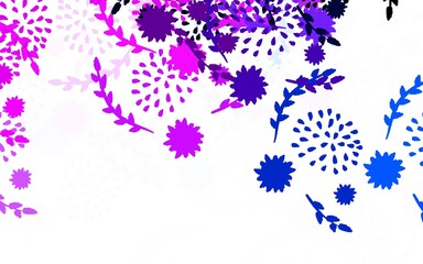 Light Purple vector natural artwork with flowers