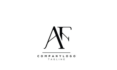 Abstract Letter Initial AF FA Vector Logo Design Template