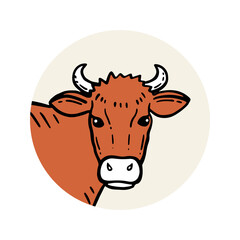 Farm animal. Cow sketch. Hand drawn. Vintage style. Vector illustration