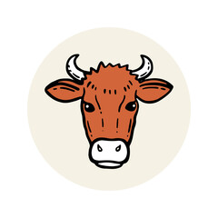 Farm animal. Cow sketch. Hand drawn. Vintage style. Vector illustration