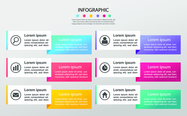 Modern Business data visualization. Process chart. Abstract elements of graph, diagram with steps, options. Vector business template for presentation. Creative concept for infographic