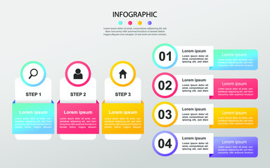 Modern Business data visualization. Process chart. Abstract elements of graph, diagram with steps, options. Vector business template for presentation. Creative concept for infographic