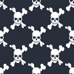 Skull seamless pattern. Trendy background. Vector illustration. For design , fabric, wrapping paper.