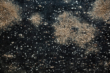 Erosion of the hull of a yacht close-up. Marine microorganisms on the hull of the yacht.