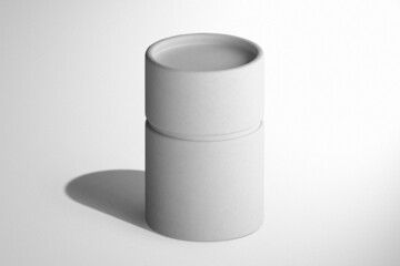 Paper Tube scene mockup with white background. 3D Render