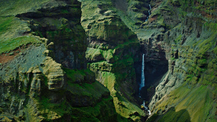 Naklejka na ściany i meble beautiful nature of Iceland, mountains, rivers, sea, green landscapes