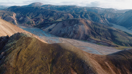 beautiful nature of Iceland, mountains, rivers, sea, green landscapes