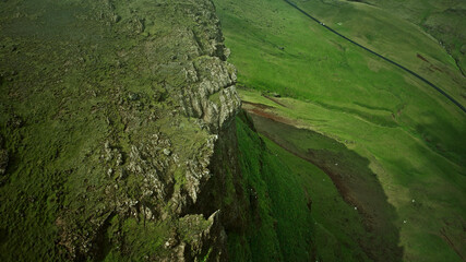 beautiful nature of Iceland, mountains, rivers, sea, green landscapes