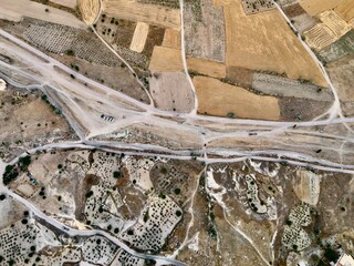 Famous hotair balloons at Kapadokya. View from the cabin in the air
