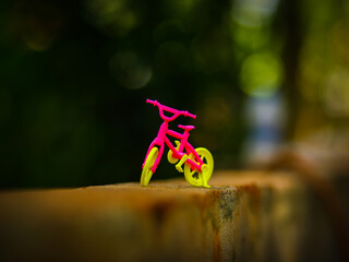 bicycle miniature in beautiful outdoor background