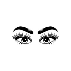 eyelashes logo icon template vector