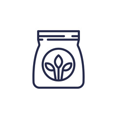 fertilizer in a bag line icon