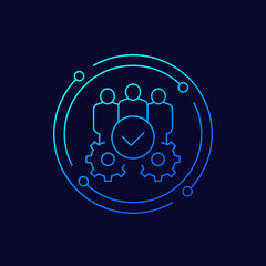 HR and management line icon, vector