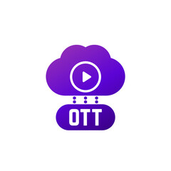 OTT platform icon with a cloud