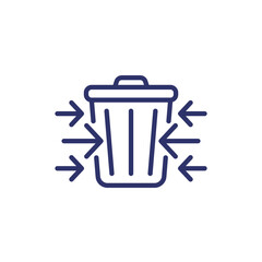 Reduce waste, garbage icon, line vector