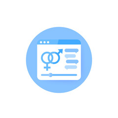 Sex education vector icon, online seminar, educational video