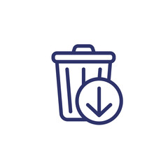 Reduce waste icon, line vector - obrazy, fototapety, plakaty