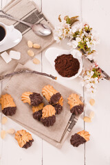 Butter cookies with chocolate.