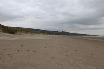Sandy Beach Landscape with clouds